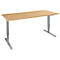 Schäfer Shop Genius Schreibtisch AERO FLEX, elektrisch höhenverstellbar, Rechteck, T-Fuß, B 1800 x T 800 x H 620-1280 mm, Buche/weißalu
