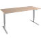 Schäfer Shop Genius Schreibtisch AERO FLEX, elektrisch höhenverstellbar, Rechteck, T-Fuß, B 1800 x T 800 x H 620-1280 mm, Eiche/weißalu + Memorypanel