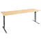 Schäfer Shop Genius Schreibtisch AERO FLEX, elektrisch höhenverstellbar, Rechteck, T-Fuß, B 2000 mm, Ahorn/anthrazit + Memorypanel