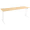 Schäfer Shop Genius Schreibtisch AERO FLEX, elektrisch höhenverstellbar, Rechteck, T-Fuß, B 2000 mm, Ahorn/weiß + Memorypanel