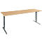 Schäfer Shop Genius Schreibtisch AERO FLEX, elektrisch höhenverstellbar, Rechteck, T-Fuß, B 2000 mm, Buche/anthrazit + Memorypanel