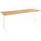 Schäfer Shop Genius Schreibtisch AERO FLEX, elektrisch höhenverstellbar, Rechteck, T-Fuß, B 2000 mm, Buche/weiß + Memorypanel
