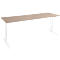 Schäfer Shop Genius Schreibtisch AERO FLEX, elektrisch höhenverstellbar, Rechteck, T-Fuß, B 2000 mm, Eiche/weiß + Memorypanel