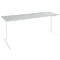 Schäfer Shop Genius Schreibtisch AERO FLEX, elektrisch höhenverstellbar, Rechteck, T-Fuß, B 2000 mm, lichtgrau/weißalu + Memorypanel