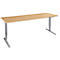 Schäfer Shop Genius Schreibtisch AERO FLEX, elektrisch höhenverstellbar, Rechteck, T-Fuß, B 2000 x T 800 x H 620-1280 mm, Buche/weißalu