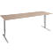 Schäfer Shop Genius Schreibtisch AERO FLEX, elektrisch höhenverstellbar, Rechteck, T-Fuß, B 2000 x T 800 x H 620-1280 mm, Eiche/weißalu + Memorypanel