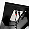 Schäfer Shop Genius Schreibtisch Elements, elektrisch höhenverstellbar, Rechteck, C-Fuß, B 1600 x T 800 x H 645-1300 mm, schwarz/weiß + Technikeinbau