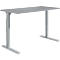 Schäfer Shop Genius Schreibtisch Elements, elektrisch höhenverstellbar, Rechteck, C-Fuß, B 1600 x T 800 x H 645-1300 mm, silber/weiß + Technikeinbau