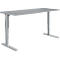 Schäfer Shop Genius Schreibtisch Elements, elektrisch höhenverstellbar, Rechteck, C-Fuß, B 2000 x T 800 x H 645-1300 mm, silber/weiß + Technikeinbau