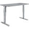 Schäfer Shop Genius Schreibtisch Elements, elektrisch höhenverstellbar, Rechteck, T-Fuß, B 1600 x T 800 x H 645-1300 mm, silber/weiß + Technikeinbau