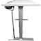 Schäfer Shop Genius Schreibtisch Elements, elektrisch höhenverstellbar, Rechteck, T-Fuß, B 1600 x T 800 x H 645-1300 mm, silber/weiß + Technikeinbau