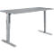Schäfer Shop Genius Schreibtisch Elements, elektrisch höhenverstellbar, Rechteck, T-Fuß, B 1800 x T 800 x H 645-1300 mm, silber/weiß + Technikeinbau