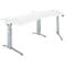 Schäfer Shop Genius Schreibtisch ERGOSTYLE S, 135°, C-Fuß Gestell, Ansatz rechts, manuell höhenverstellbar, melaminharzbeschichtet, B 2165 x T 800 x H 675-895 mm, weiß/weißaluminium