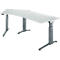 Schäfer Shop Genius Schreibtisch ERGOSTYLE S, 135°, einstufig, elektrisch höhenverstellbar, Ansatz links, C-Fuß, B 2165 x T 800 x H 715-1182 mm, inkl. Memory Master, lichtgrau/anthrazit