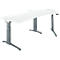Schäfer Shop Genius Schreibtisch ERGOSTYLE S, 135°, einstufig, elektrisch höhenverstellbar, Ansatz rechts, C-Fuß, B 2165 x T 800 x H 715-1182 mm, inkl. Memory Master, Ahorn/anthrazit