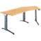 Schäfer Shop Genius Schreibtisch ERGOSTYLE S, 135°, einstufig, elektrisch höhenverstellbar, Ansatz rechts, C-Fuß, B 2165 x T 800 x H 715-1182 mm, inkl. Memory Master, Buche/anthrazit