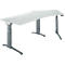 Schäfer Shop Genius Schreibtisch ERGOSTYLE S, 135°, einstufig, elektrisch höhenverstellbar, Ansatz rechts, C-Fuß, B 2165 x T 800 x H 715-1182 mm, inkl. Memory Master, lichtgrau/anthrazit