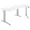 Schäfer Shop Genius Schreibtisch ERGOSTYLE S, 135°, einstufig, elektrisch höhenverstellbar, Ansatz rechts, C-Fuß, B 2165 x T 800 x H 715-1182 mm, inkl. Memory Master, weiß/weißaluminium