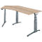 Schäfer Shop Genius Schreibtisch ERGOSTYLE S, 135°, elektrisch höhenverstellbar, Ansatz links, zweistufig, C-Fuß, B 2165 x T 800 x H 645-1305 mm, inkl. Memory Master, Eiche/anthrazit