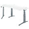 Schäfer Shop Genius Schreibtisch ERGOSTYLE S, 135°, elektrisch höhenverstellbar, Ansatz links, zweistufig, C-Fuß, B 2165 x T 800 x H 645-1305 mm, inkl. Memory Master, weiß/anthrazit