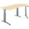 Schäfer Shop Genius Schreibtisch ERGOSTYLE S, 135°, elektrisch höhenverstellbar, Ansatz rechts, zweistufig, C-Fuß, B 2165 x T 800 x H 645-1305 mm, inkl. Memory Master, Ahorn/anthrazit