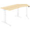 Schäfer Shop Genius Schreibtisch ERGOSTYLE S, 135°, elektrisch höhenverstellbar, Ansatz rechts, zweistufig, C-Fuß, B 2165 x T 800 x H 645-1305 mm, inkl. Memory Master, Ahorn/weiß