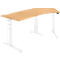 Schäfer Shop Genius Schreibtisch ERGOSTYLE S, 135°, elektrisch höhenverstellbar, Ansatz rechts, zweistufig, C-Fuß, B 2165 x T 800 x H 645-1305 mm, inkl. Memory Master, Buche/weiß
