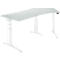 Schäfer Shop Genius Schreibtisch ERGOSTYLE S, 135°, elektrisch höhenverstellbar, Ansatz rechts, zweistufig, C-Fuß, B 2165 x T 800 x H 645-1305 mm, inkl. Memory Master, lichtgrau/weiß