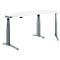 Schäfer Shop Genius Schreibtisch ERGOSTYLE S, 135°, elektrisch höhenverstellbar, Ansatz rechts, zweistufig, C-Fuß, B 2165 x T 800 x H 645-1305 mm, inkl. Memory Master, weiß/anthrazit