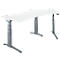 Schäfer Shop Genius Schreibtisch ERGOSTYLE S, 135°, elektrisch höhenverstellbar, Ansatz rechts, zweistufig, C-Fuß, B 2165 x T 800 x H 645-1305 mm, inkl. Memory Master, weiß/anthrazit