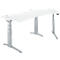 Schäfer Shop Genius Schreibtisch ERGOSTYLE S, 135°, elektrisch höhenverstellbar, Ansatz rechts, zweistufig, C-Fuß, B 2165 x T 800 x H 645-1305 mm, inkl. Memory Master, weiß/weißaluminium