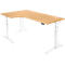 Schäfer Shop Genius Schreibtisch ERGOSTYLE S, 90°, Ansatz links, elektrisch höhenverstellbar, C-Fuß, zweistufig, B 2000 x T 800 x H 645-1305 mm, inkl. Memory Master, Buche/weiß