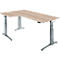 Schäfer Shop Genius Schreibtisch ERGOSTYLE S, 90°, Ansatz links, elektrisch höhenverstellbar, C-Fuß, zweistufig, B 2000 x T 800 x H 645-1305 mm, inkl. Memory Master, Eiche/anthrazit