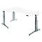 Schäfer Shop Genius Schreibtisch ERGOSTYLE S, 90°, Ansatz links, elektrisch höhenverstellbar, C-Fuß, zweistufig, B 2000 x T 800 x H 645-1305 mm, inkl. Memory Master, weiß/anthrazit