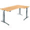 Schäfer Shop Genius Schreibtisch ERGOSTYLE S, 90°, Ansatz rechts, elektrisch höhenverstellbar, C-Fuß, zweistufig, B 2000 x T 800 x H 645-1305 mm, inkl. Memory Master, Buche/anthrazit