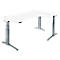 Schäfer Shop Genius Schreibtisch ERGOSTYLE S, 90°, Ansatz rechts, elektrisch höhenverstellbar, C-Fuß, zweistufig, B 2000 x T 800 x H 645-1305 mm, inkl. Memory Master, weiß/anthrazit