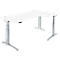 Schäfer Shop Genius Schreibtisch ERGOSTYLE S, 90°, Ansatz rechts, elektrisch höhenverstellbar, C-Fuß, zweistufig, B 2000 x T 800 x H 645-1305 mm, inkl. Memory Master, weiß/weißaluminium