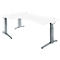 Schäfer Shop Genius Schreibtisch ERGOSTYLE S, 90°, C-Fuß Gestell, Ansatz links, manuell höhenverstellbar, melaminharzbeschichtet, B 2000 x T 800 x H 675-895 mm, weiß/anthrazit