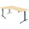 Schäfer Shop Genius Schreibtisch ERGOSTYLE S, 90°, elektrisch höhenverstellbar, Ansatz links, C-Fuß, einstufig, B 2000 x T 800 x H 715 - 1182 mm, inkl. Memory Master, Ahorn/anthrazit