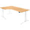Schäfer Shop Genius Schreibtisch ERGOSTYLE S, 90°, elektrisch höhenverstellbar, Ansatz links, C-Fuß, einstufig, B 2000 x T 800 x H 715 - 1182 mm, inkl. Memory Master, Buche/weiß