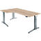 Schäfer Shop Genius Schreibtisch ERGOSTYLE S, 90°, elektrisch höhenverstellbar, Ansatz links, C-Fuß, einstufig, B 2000 x T 800 x H 715 - 1182 mm, inkl. Memory Master, Eiche/anthrazit