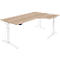 Schäfer Shop Genius Schreibtisch ERGOSTYLE S, 90°, elektrisch höhenverstellbar, Ansatz rechts, C-Fuß, einstufig, B 2000 x T 800 x H 715 - 1182 mm, inkl. Memory Master, Eiche/weiß
