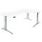Schäfer Shop Genius Schreibtisch ERGOSTYLE S, 90°, elektrisch höhenverstellbar, Ansatz rechts, C-Fuß, einstufig, B 2000 x T 800 x H 715 - 1182 mm, inkl. Memory Master, weiß/weißaluminium