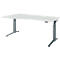 Schäfer Shop Genius Schreibtisch ERGOSTYLE S, elektrisch höhenverstellbar, Ansatz links, zweistufig, C-Fuß, B 1800 x T 800/1000 x H 645-1305 mm, inkl. Memory Master, lichtgrau/anthrazit