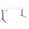 Schäfer Shop Genius Schreibtisch ERGOSTYLE S, elektrisch höhenverstellbar, Ansatz rechts, zweistufig, C-Fuß, B 1800 x T 800/1000 x H 645-1305 mm, inkl. Memory Master, weiß/anthrazit