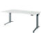 Schäfer Shop Genius Schreibtisch ERGOSTYLE S, elektrisch höhenverstellbar, einstufig, Ansatz links, C-Fuß, B 1800 x T 800/1000 x H 715-1182 mm, inkl. Memory Master, lichtgrau/anthrazit