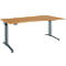 Schäfer Shop Genius Schreibtisch ERGOSTYLE S, elektrisch höhenverstellbar, einstufig, Ansatz rechts, C-Fuß, B 1800 x T 800/1000 x H 715-1182 mm, inkl. Memory Master, Buche/anthrazit