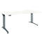 Schäfer Shop Genius Schreibtisch ERGOSTYLE S, elektrisch höhenverstellbar, einstufig, Ansatz rechts, C-Fuß, B 1800 x T 800/1000 x H 715-1182 mm, inkl. Memory Master, weiß/anthrazit