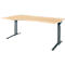 Schäfer Shop Genius Schreibtisch ERGOSTYLE S, manuell höhenverstellbar, Rechteck, C-Fuß, Ansatz links, B 1800 x T 800/1000 x H 675-895 mm, ahorn/anthrazit