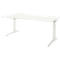 Schäfer Shop Genius Schreibtisch ERGOSTYLE S, manuell höhenverstellbar, Rechteck, C-Fuß, Ansatz links, B 1800 x T 800/1000 x H 675-895 mm, weiß/weiß